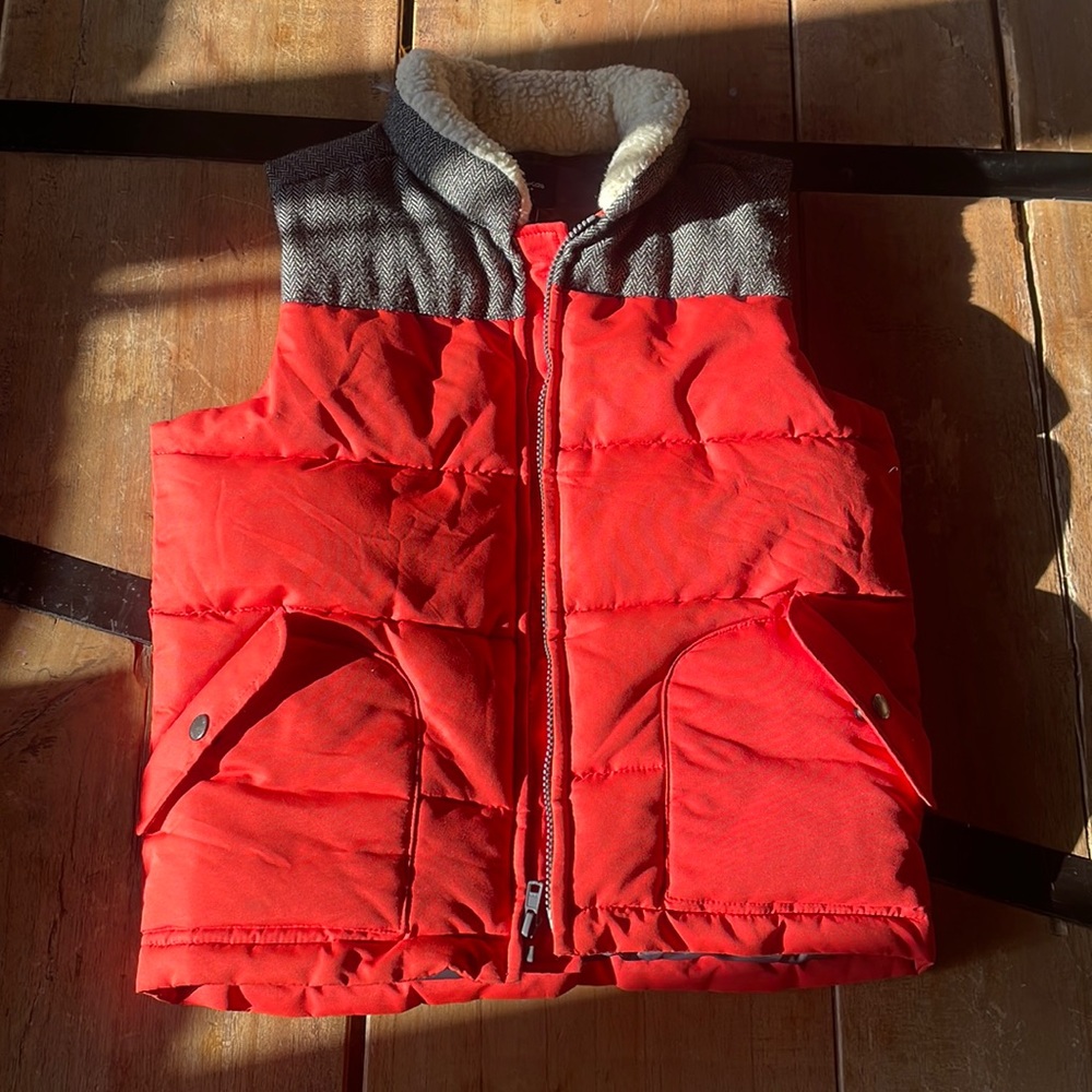 Gap, orange, and tweed vest!!